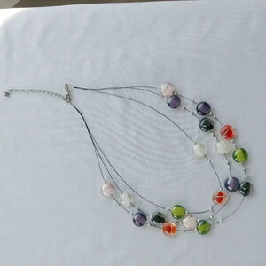 Colourful Beaded Necklace, Glass  Beads